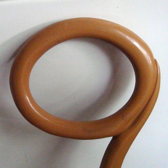 Vintage 60s Geometric Print Umbrella Unique Handle - Picture 5 of 14